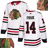 Blackhawks #14 Panik White With Special Glittery Logo Adidas Jersey,baseball caps,new era cap wholesale,wholesale hats